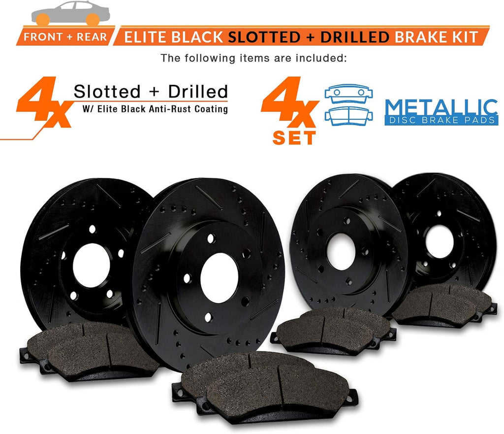 Max Brakes Elite XDS Rotors with Carbon Metallic Pads U4155