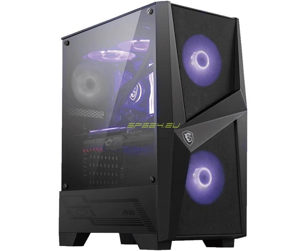 Mid Tower Gaming Computer Case Black with 2x 120 mm RGB PWM Fan Y114736