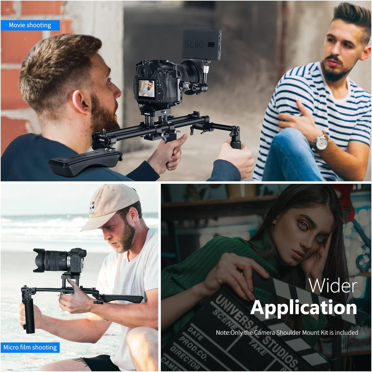 Aluminum Alloy Camera Shoulder Rig with 15mm Rod J295494
