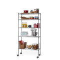 Silver 5 Tier Wire Shelving Rack with Casters U20414