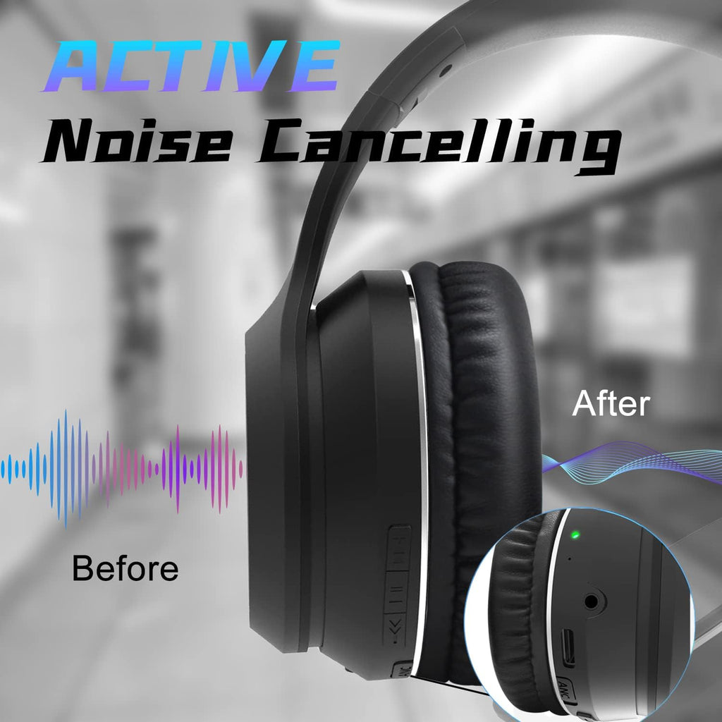 Black Bluetooth Over Ear Headphones with Mic B1849