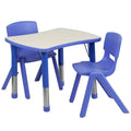 Blue Rectangular Plastic Activity Table Set with 2 Chairs V8857