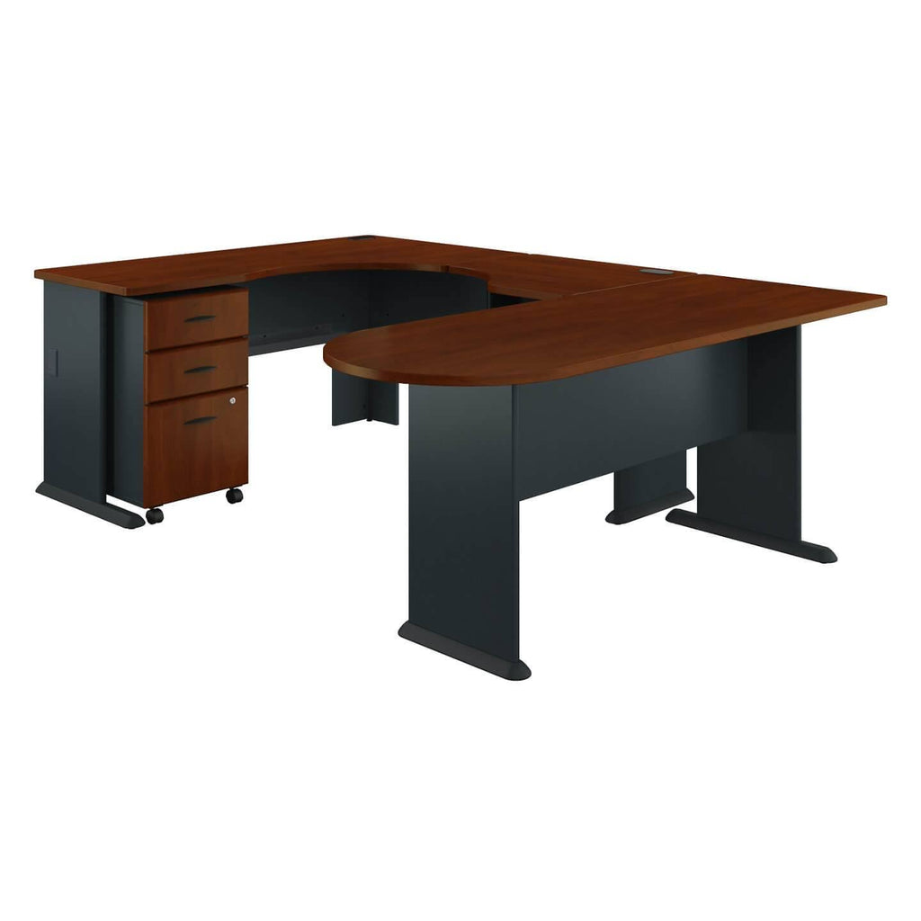 U-Shaped Corner Desk with Mobile File Cabinet M281