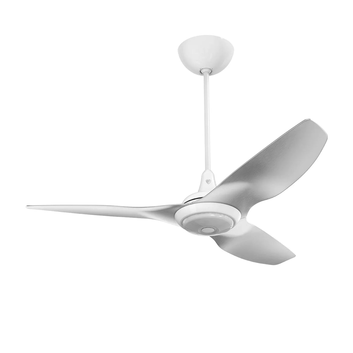 52 Ceiling Fan with Brushed Aluminum Blades and White Finish F9375