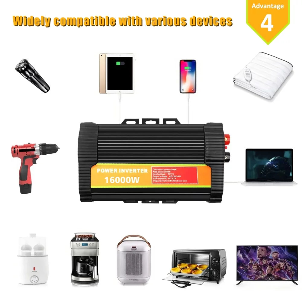 16000 Watts Power Inverter Converter DC 12V to AC 110V G1411