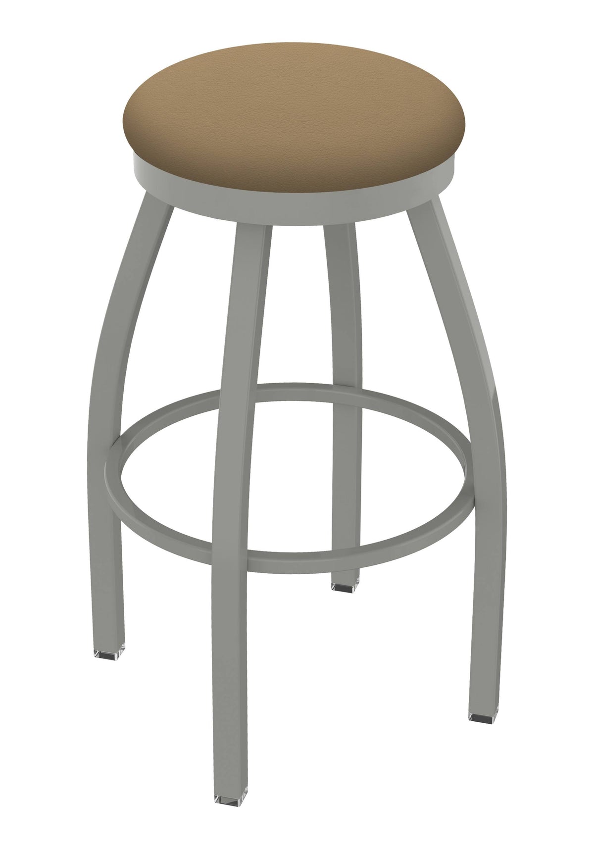 25x22 Swivel Counter Stool with Anodized Nickel Finish and Canter Sand Seat H716