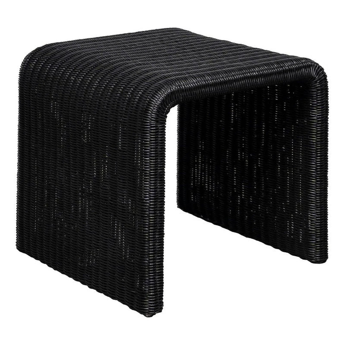 Black Woven Rattan Square End Table R65163
