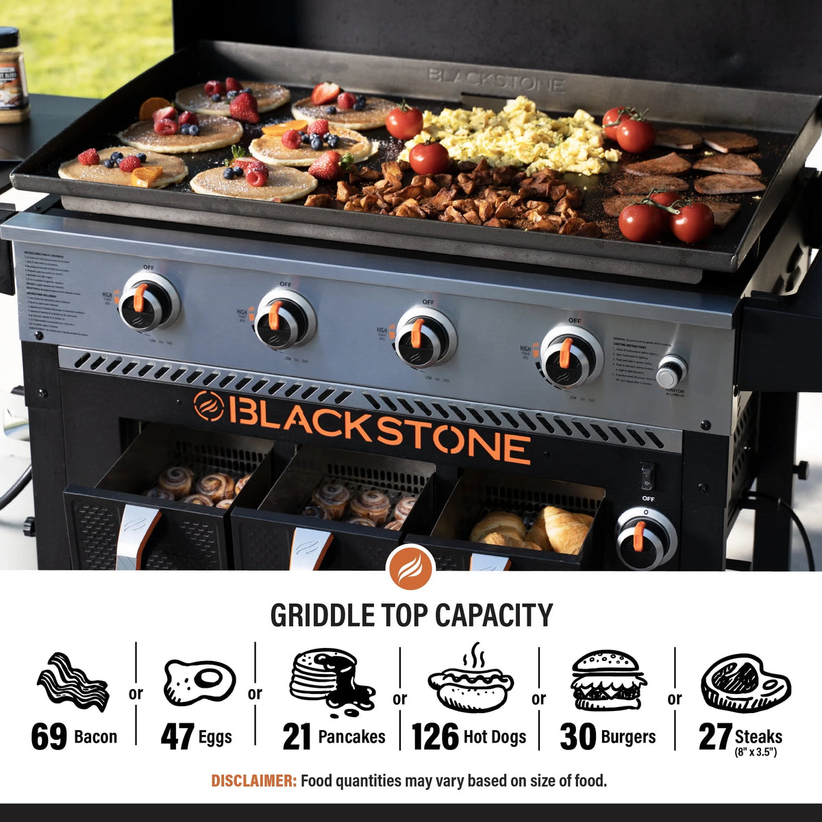 4-Burner Propane Griddle with Air Fryer and Hood X952