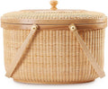 Cane-on-Cane Weave Basket with Two Swing Handles L232149