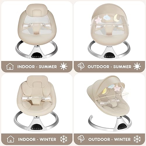 Pink Motorized Baby Swing with Bluetooth Music Speaker Q7241