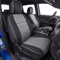 Black/Gray Leather Car Seat Covers Full Set H92635