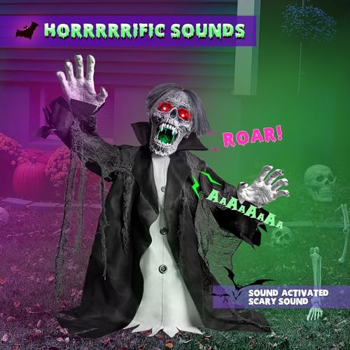 Animatronic Zombie Groundbreaker Outdoor Decoration with Light and Sound I9668
