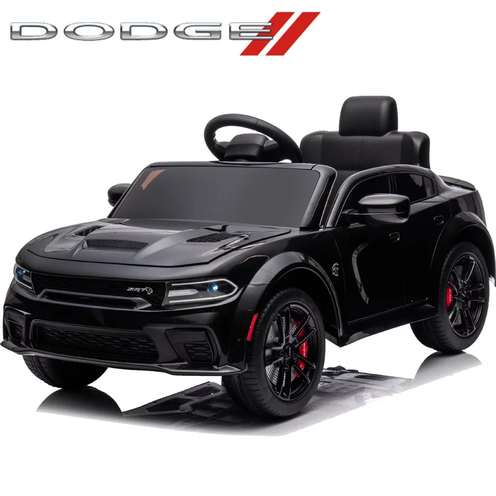 12V Black Dodge Charger Ride On Car with Remote Control I955