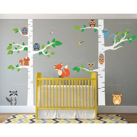 12 Piece Birch Tree Wall Decal Set M973