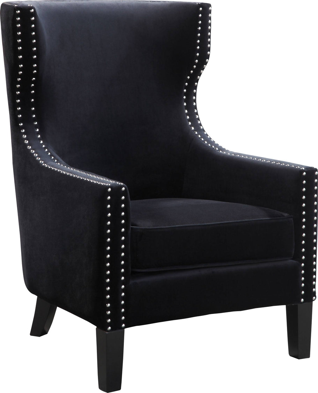 Black Velvet Arm Chair C63911