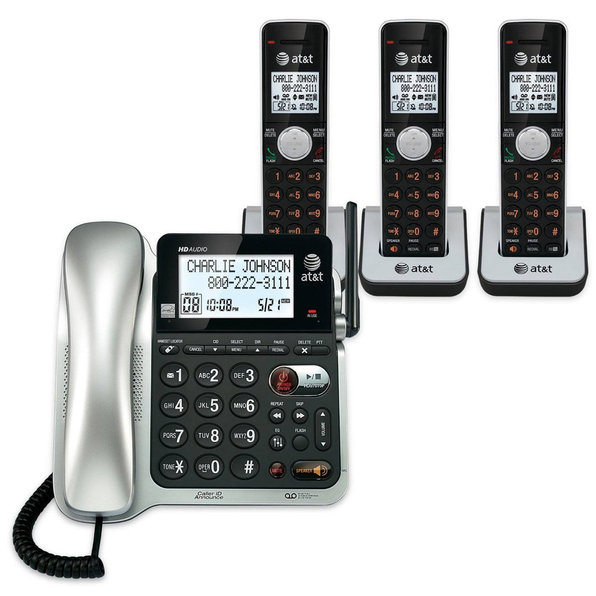 Corded/Cordless Answering System with Caller ID/Call Waiting I24127