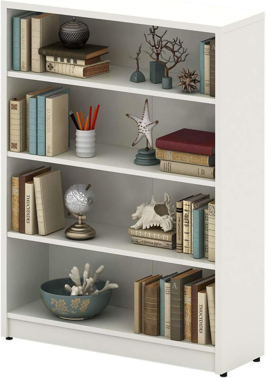 Mahogany 4-Shelf Wood Bookcase B56866