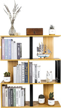 3-Tier Ladder Bookshelf with Storage Organizer, Walnut J475