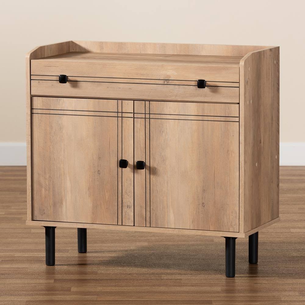 Oak Brown 2-Door Finished Wood Kitchen Storage Cabinet M820