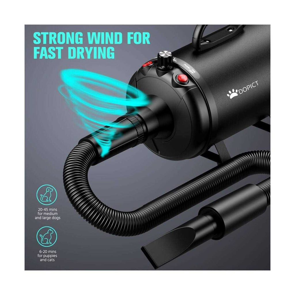 3800W Pet Grooming Dryer with Adjustable Speed and Temperature Control S730