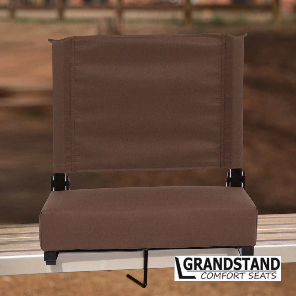 Set of 2 500 lb. Rated Lightweight Stadium Chair with Ultra-Padded Seat, Brown H550722