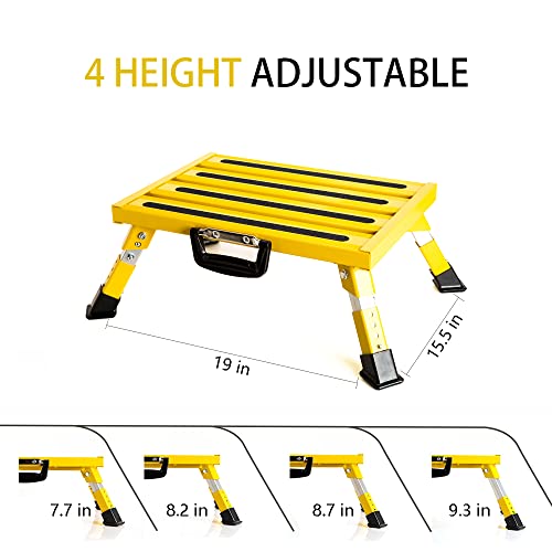 Portable Foldable Anti-Slip Aluminum RV Steps with Handles A7207