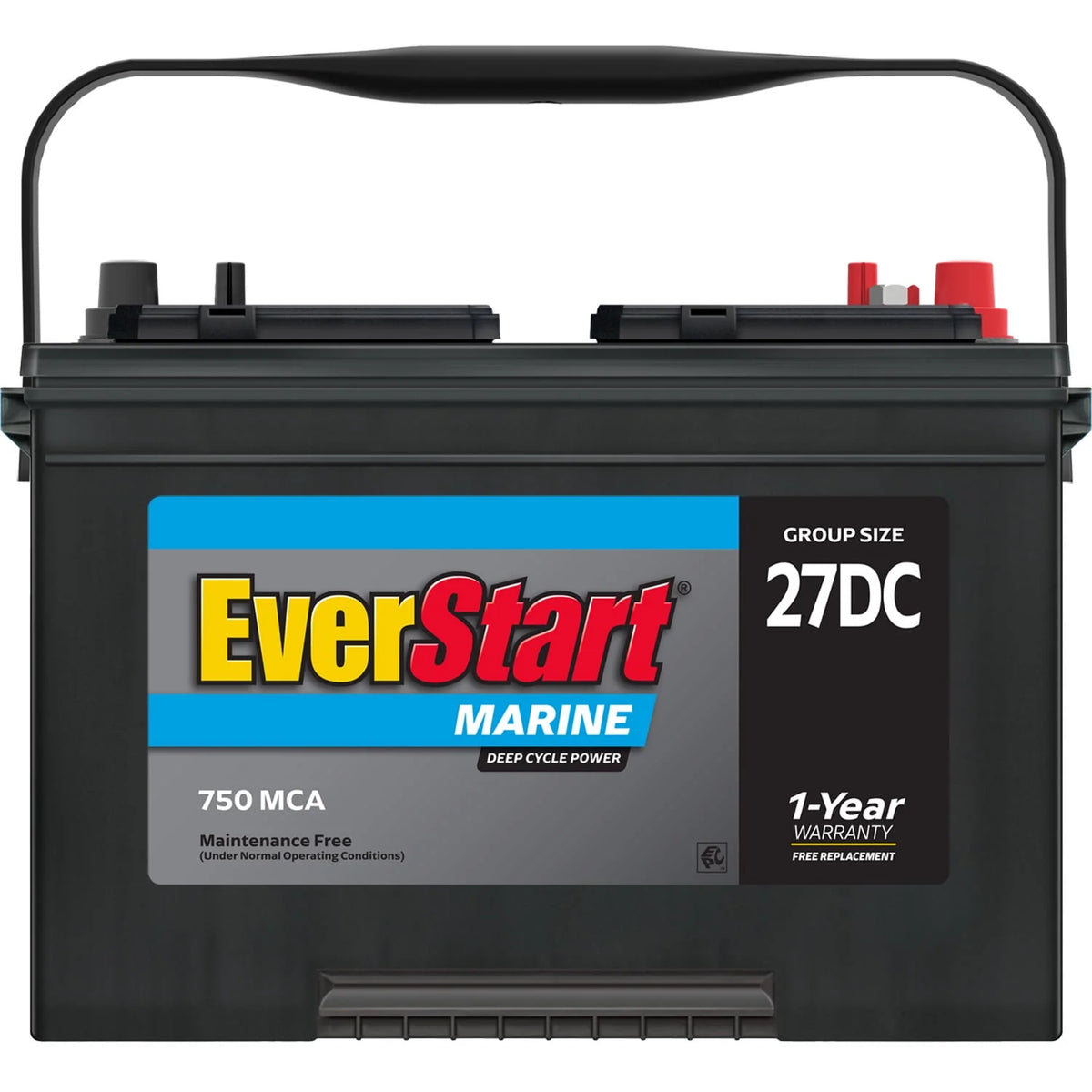 Lead Acid Marine & RV Deep Cycle Battery Group Size 27DC 12 Volt 740 MCA V158506