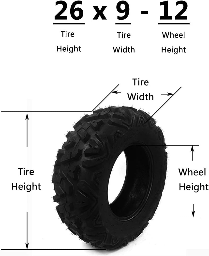 Set of 2 26x9-12 All-Terrain 6 Ply Tubeless Tires W7765