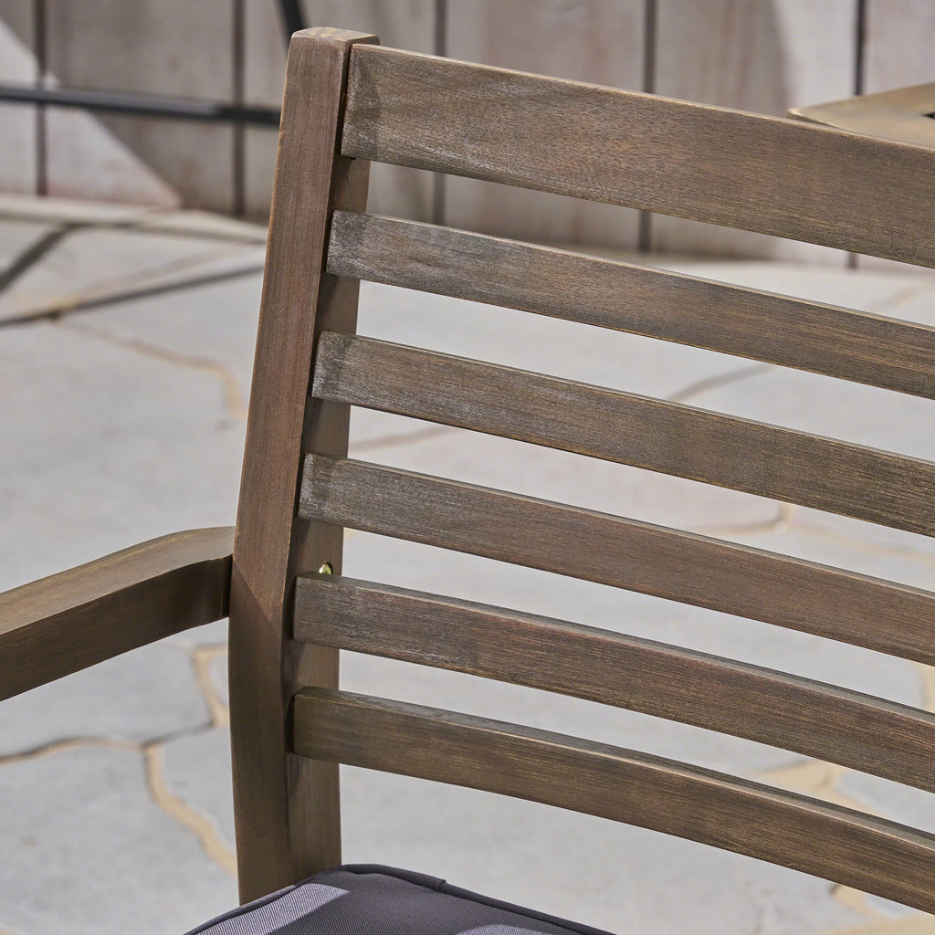 Acacia Wood Outdoor Dining Chairs Set of 2 D653005