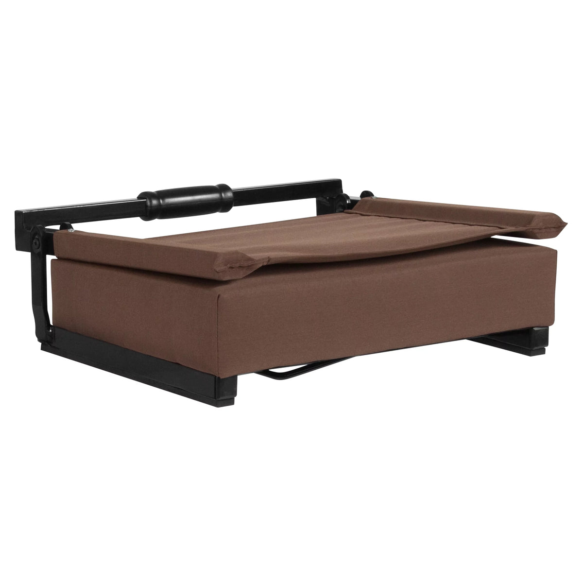 Set of 2 500 lb. Rated Lightweight Stadium Chair with Ultra-Padded Seat, Brown H550722