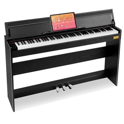 88 Keys Weighted Hammer Action Digital Piano with Furniture Stand & 3-Pedal Unit V576