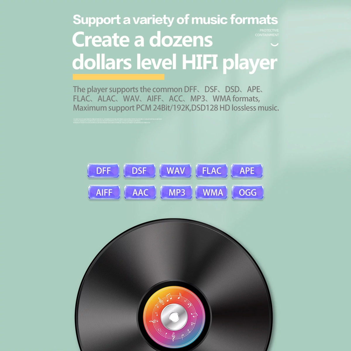 HiFi Player with Lossless Playback, TF Card Reading to 128GB J1206