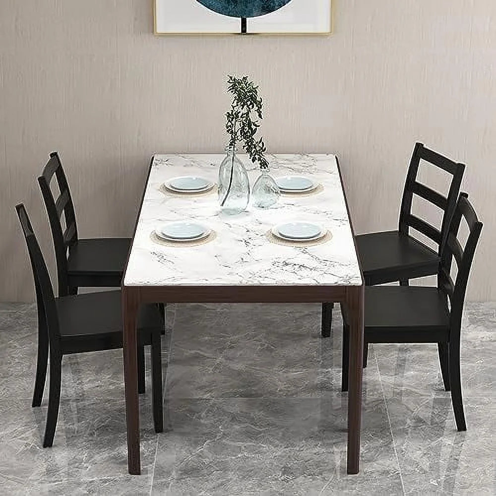 Dining Chairs Set of 2 Ladder Back Solid Rubber Wood Legs F90852
