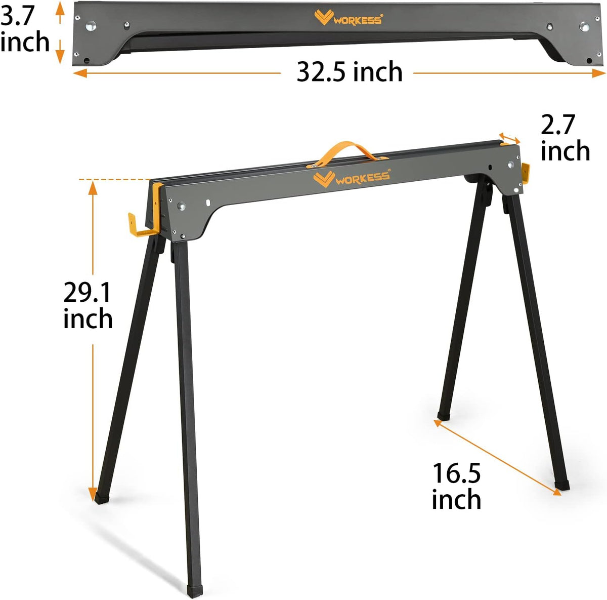 Sawhorse 2 Pack Portable Folding Heavy Duty 1100 LBS Weight Capacity G5542