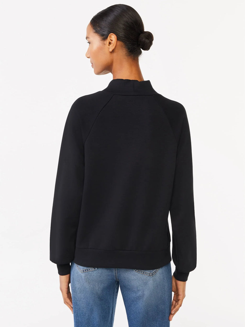 Women's Scuba Knit Funnel Neck Sweatshirt Q790