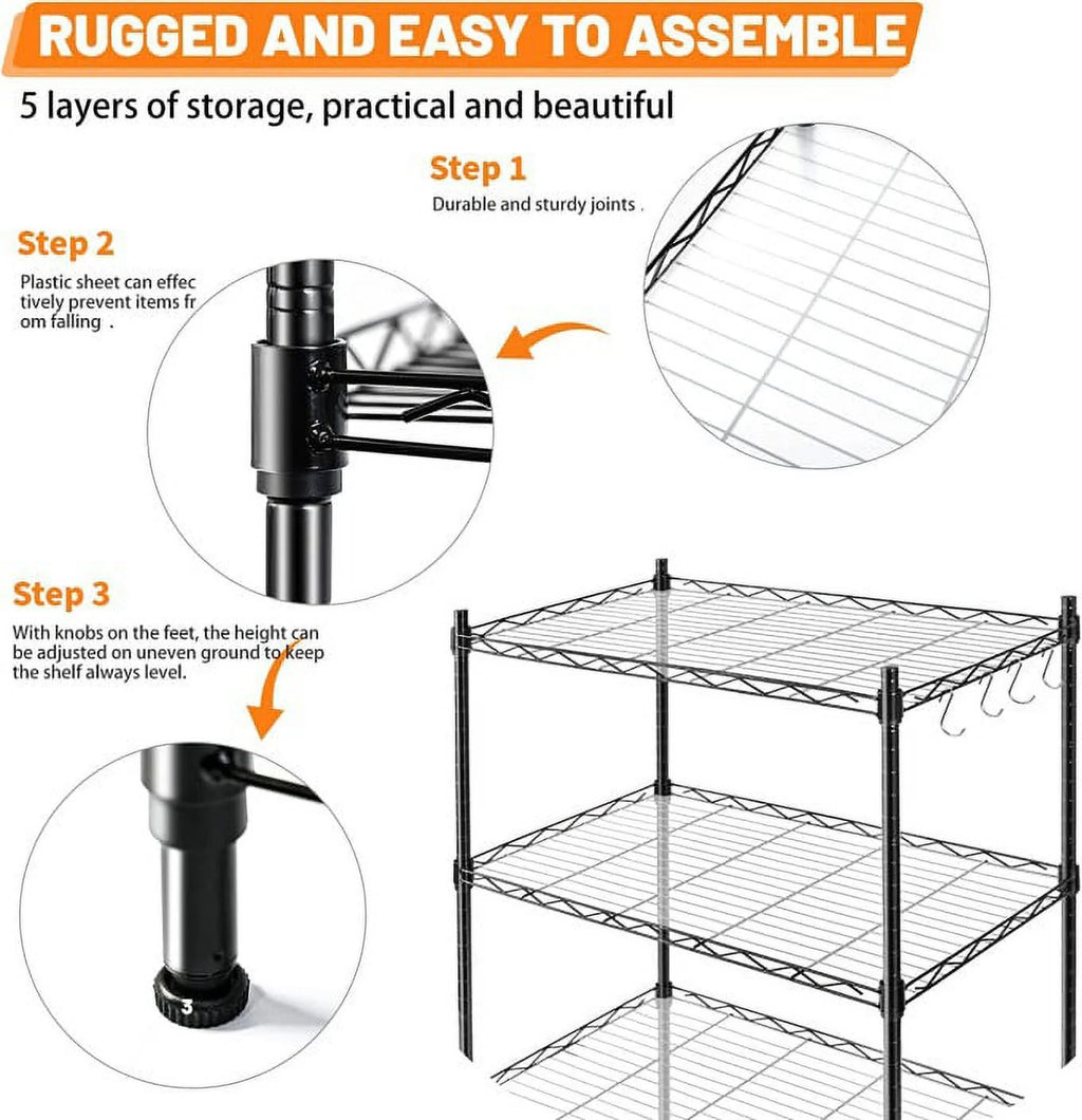 5 Tier Wire Shelf Unit H46461
