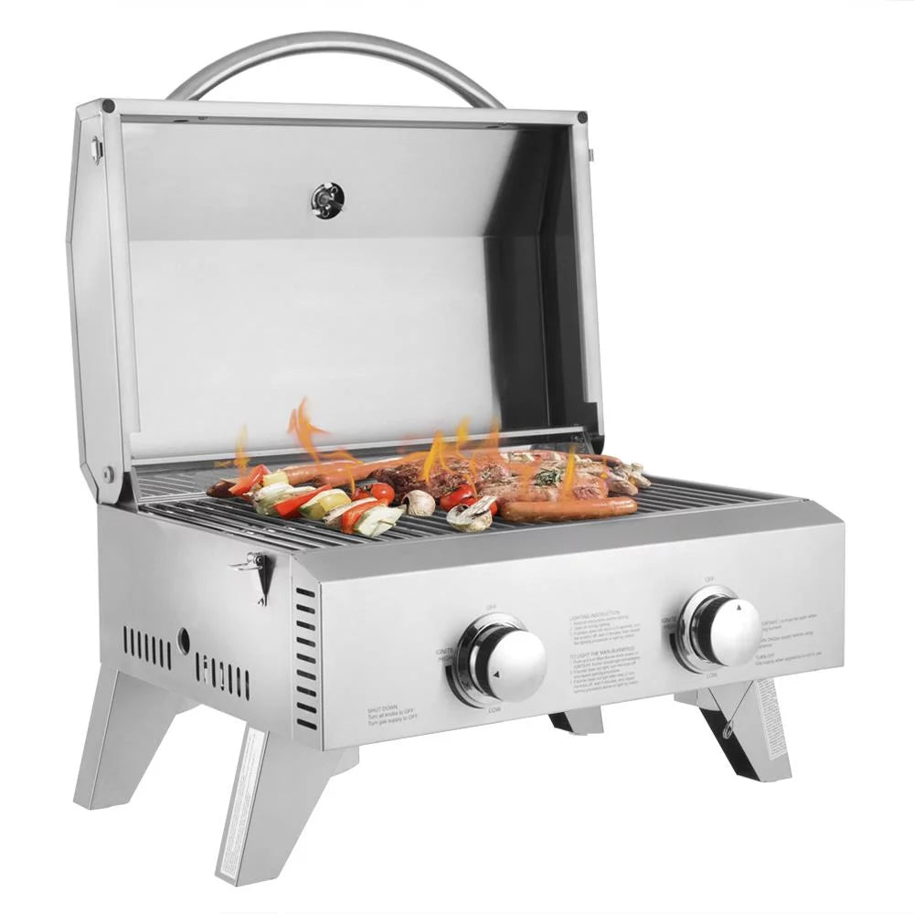 Portable 2 Burner Stainless Steel Propane Grill Q3210
