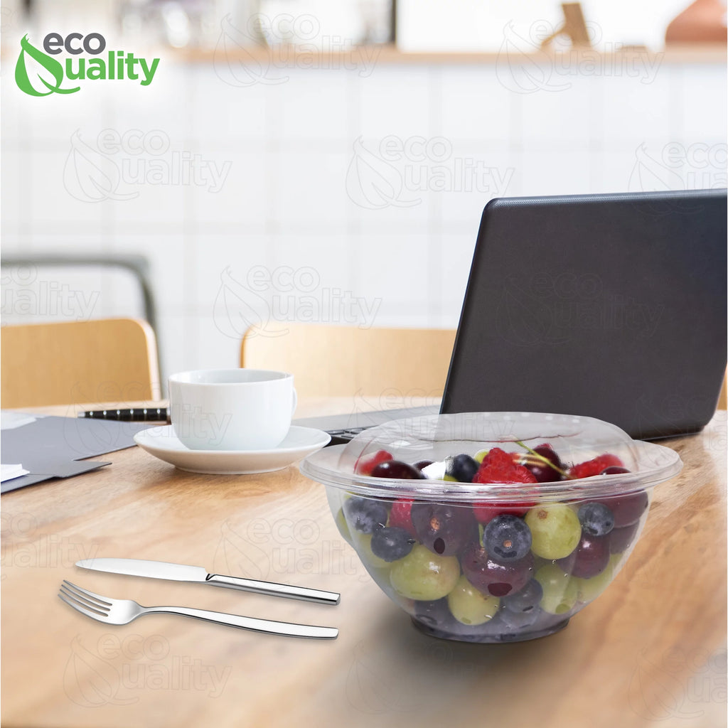 32oz Clear Disposable Salad Bowls with Lids W961