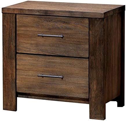 Antique Oak Solid Wood 2-Drawer Nightstand D98713