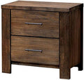 Antique Oak Solid Wood 2-Drawer Nightstand D98713