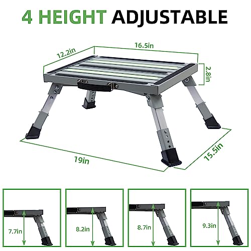 Portable Foldable Anti-Slip Aluminum RV Steps with Handles A7207