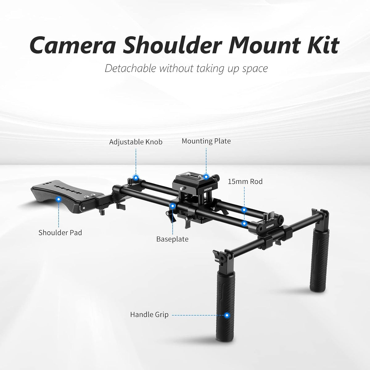 Aluminum Alloy Camera Shoulder Rig with 15mm Rod J295494