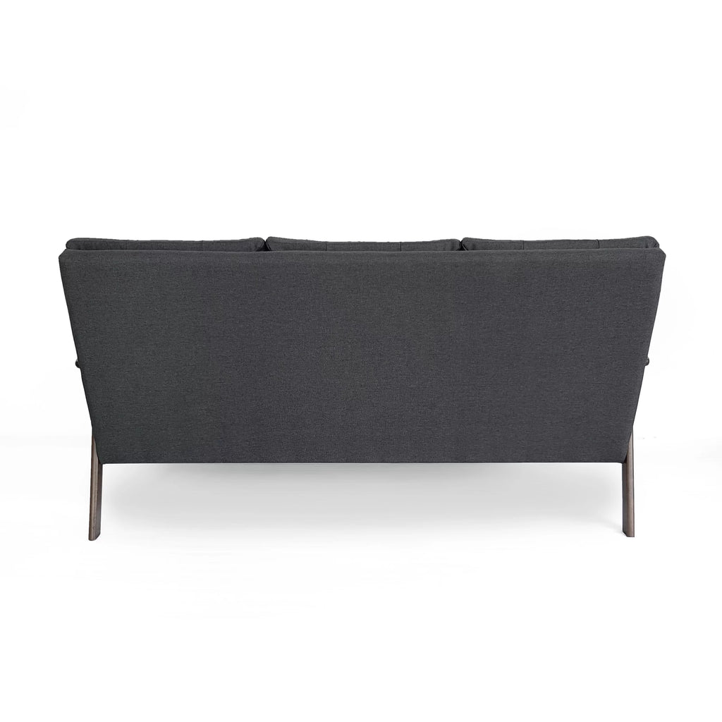 Charcoal Gray Fabric Tufted 3 Seater Sofa S44918