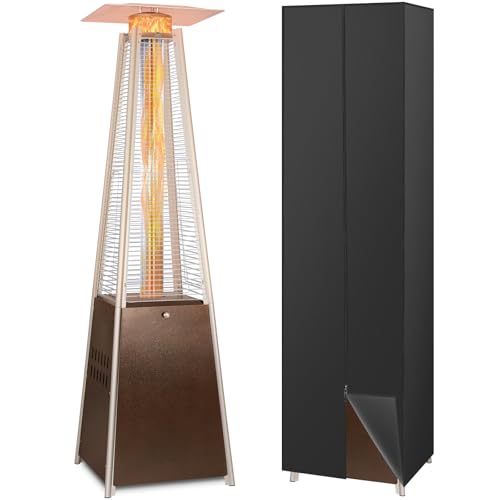 Bronze 48000 BTU Propane Patio Heater with Wheels and Cover F934