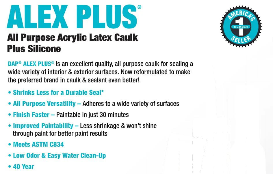 Clear Acrylic Latex Caulk Plus Silicone 10.1 oz P4403