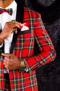 Tartan Plaid Tuxedo Size 40 Black/Red B32936