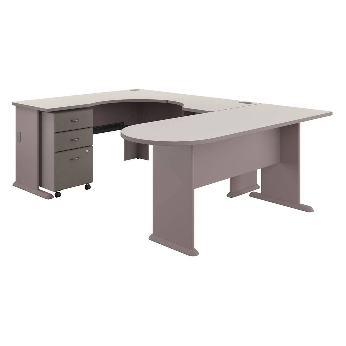 U-Shaped Corner Desk with Mobile File Cabinet M281