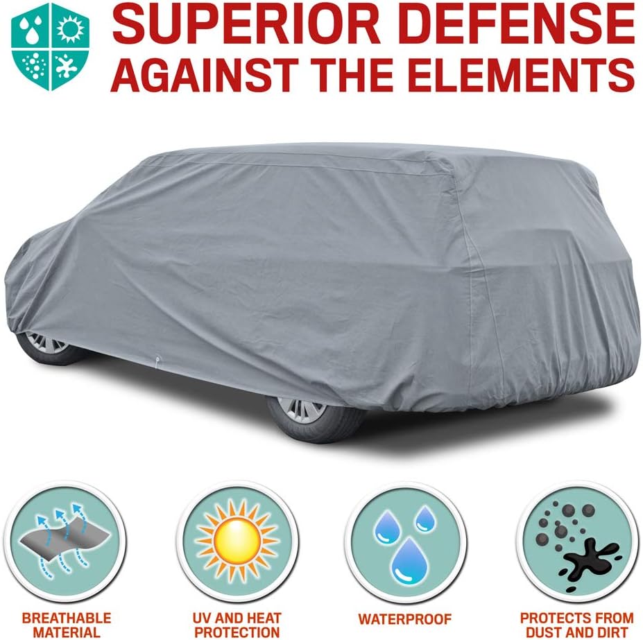 4-Season Waterproof UV Protection Car Cover for Vans SUVs Crossovers P465