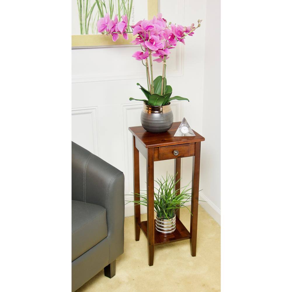 Solid Acacia Plant Stand with Drawer F1023