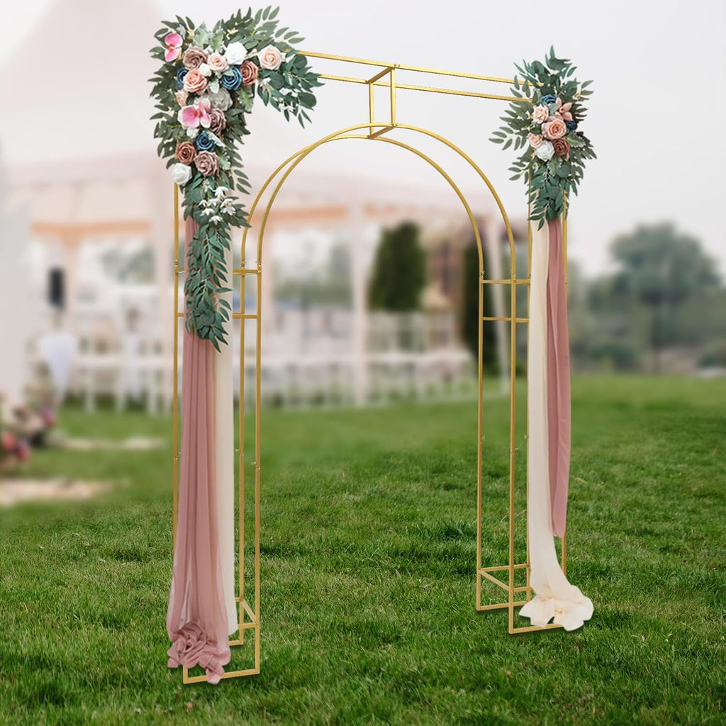 Gold Metal Arch Backdrop Stand, 7.87x5.91 FT V32458